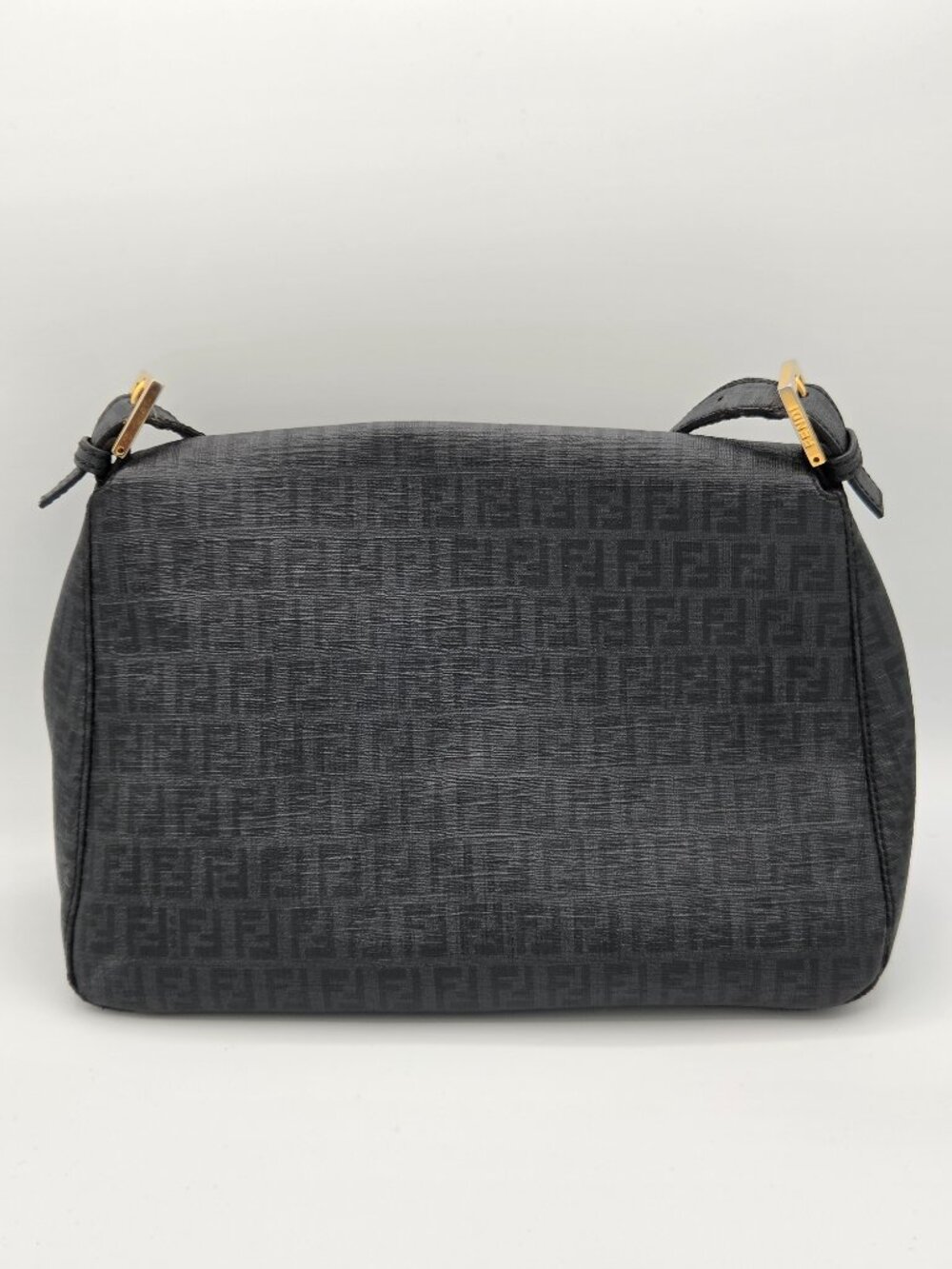 Fendi Zucca Chain Shoulder Bag β Black FF Canvas | Vintage Shoulder Bag - Picture 4 of 16